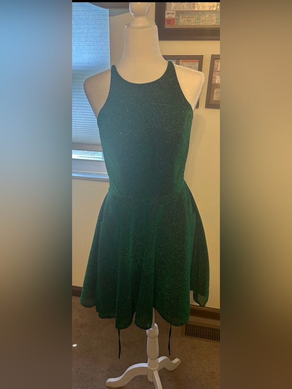 Jovani Green Glitter cocktail dress